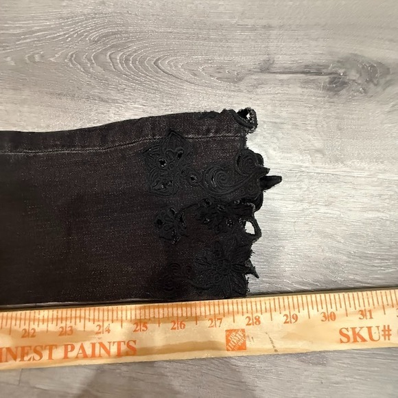 American Eagle Jegging Womens 10 Long Black Super High Rise Crop Stretch 29x28 - Picture 9 of 9